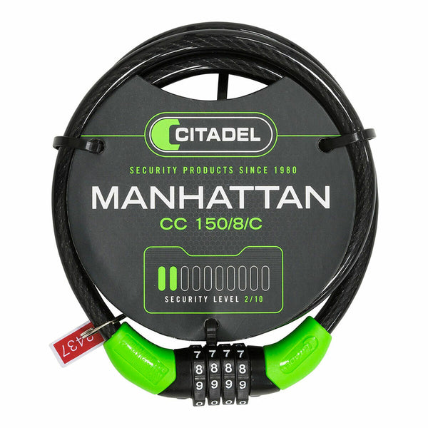 Cablu cu lacăt Citadel Manhattan cc 150/8/c Combinație Negru 150 cm