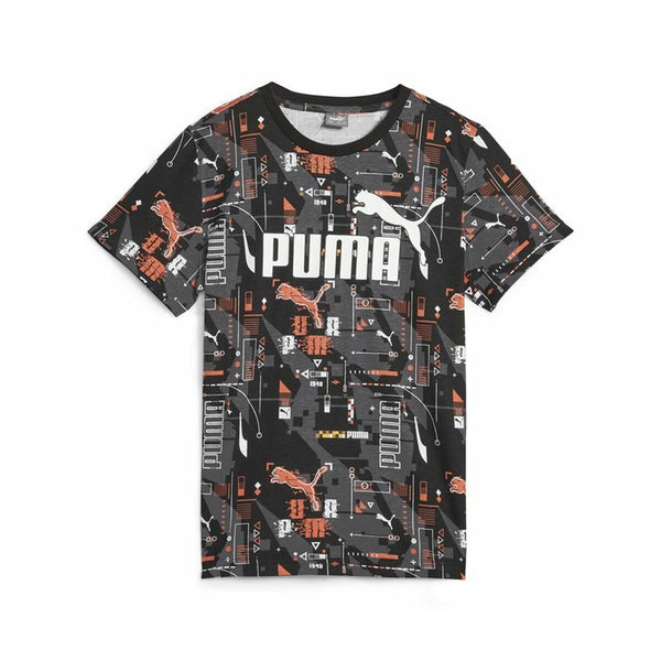 Tricou cu Mânecă Scurtă pentru Copii Puma Ess+ Futureverse Aop Negru