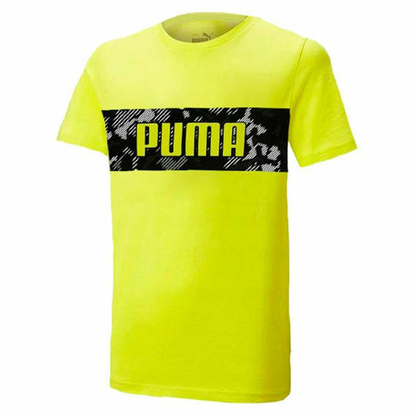 Tricou cu Mânecă Scurtă pentru Copii Puma Active Sports Graphic Galben