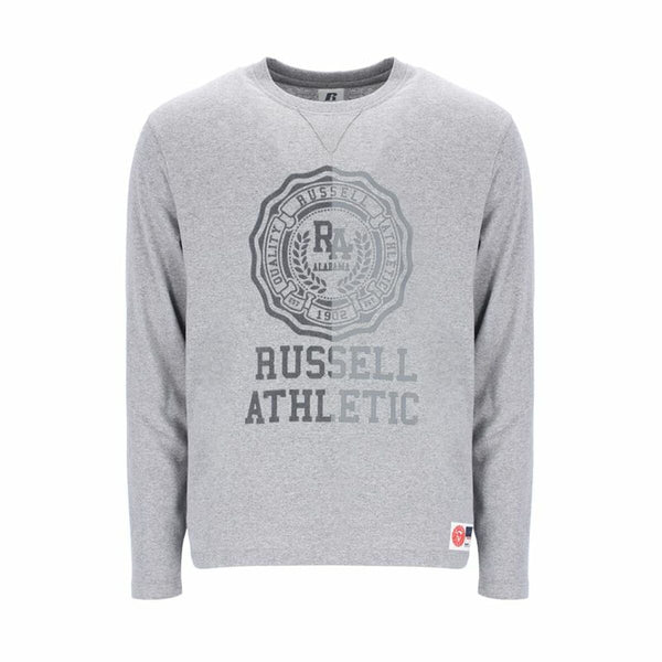 Tricou cu Mânecă Lungă Bărbați Russell Athletic Collegiate Gri deschis