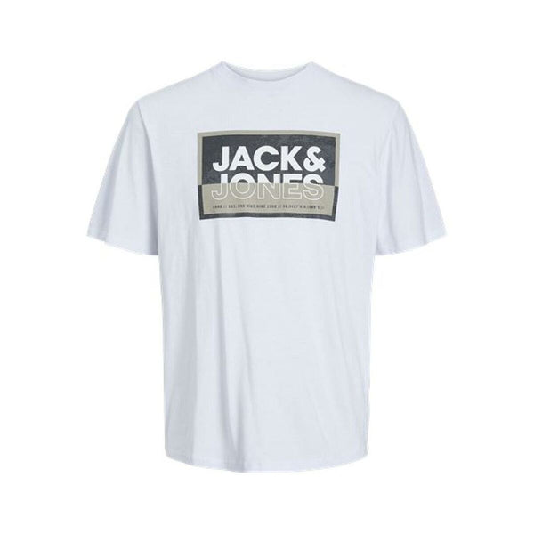 Tricou cu Mânecă Scurtă Bărbați Jack & Jones COLOGAN TEE SS 12253442  Alb