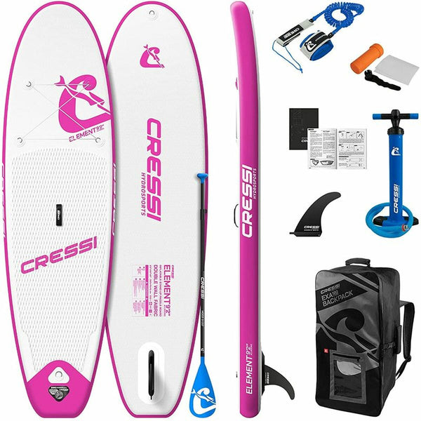 Placă gonflabilă de paddle surf cu accesorii Element  All Round Cressi-Sub 9,2" Alb Transparent Alb/Roz