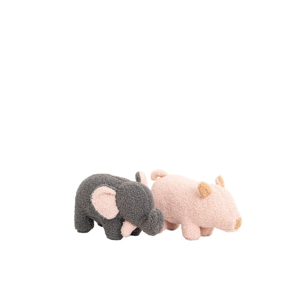 Jucărie de Pluș Crochetts Bebe Gri Elefant Porc 30 x 13 x 8 cm 2 Piese