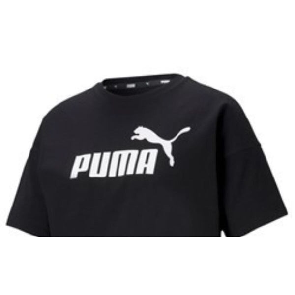 Tricou cu Mânecă Scurtă Femei Puma CROPPED LOGO TEE 586866 01  Negru