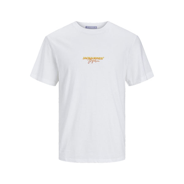 Men’s Short Sleeve T-Shirt Jack & Jones JORARUBA PUFF BRANDING TEE SS 12255557 White