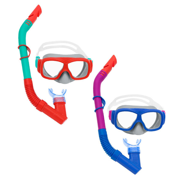 Ochelari de Scufundare cu Tub pentru Copii Bestway Albastru Multicolor Portocaliu
