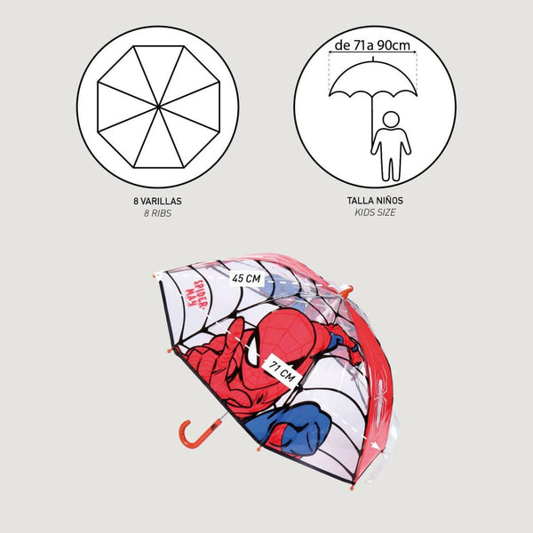 Umbrella Spiderman 45 cm Red