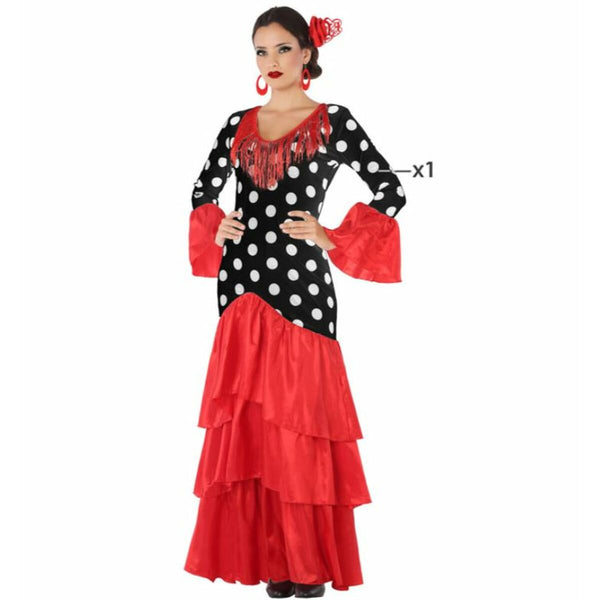 Costum Deghizare pentru Adulți Negru Roșu Dansatoare de Flamenco Spania